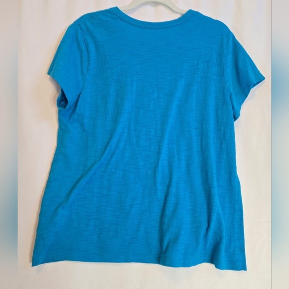 Time and Tru Women's Relaxed Fit Slub T-Shirt Blue XL - Picture 3 of 3